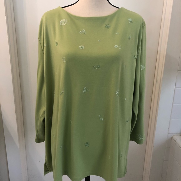 Drapers And Damons Tops Drapers And Damons Light Green Long Sleeve